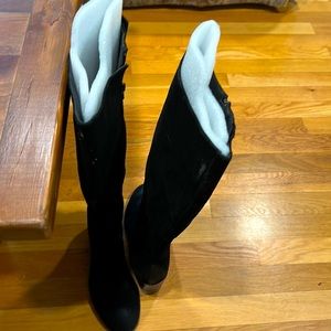 Kelsi Dagger black suede above knee boots like new